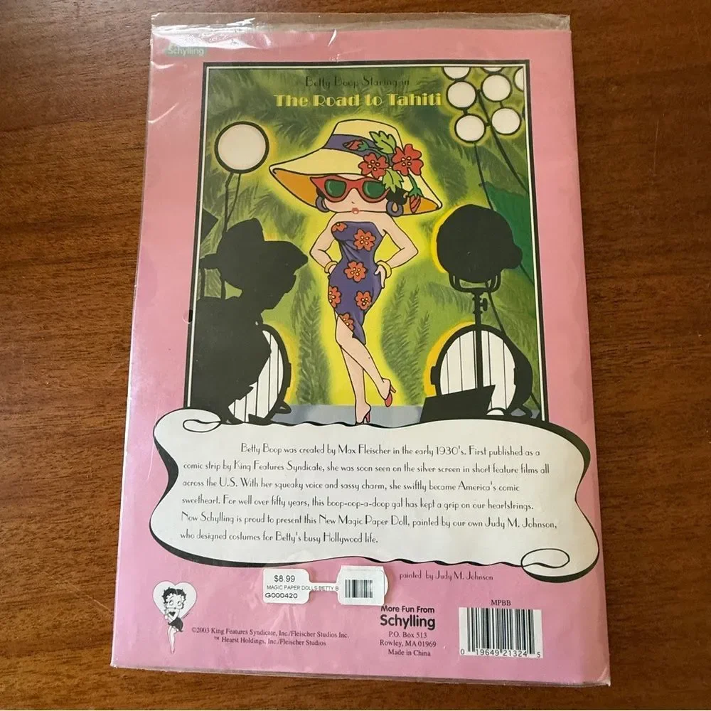 Vintage 2003 Betty Boop Magnetic Magic Paper Doll With 14 Movie Costumes Sealed